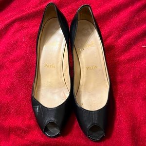 Authentic Louboutin Black Peeptoe Pumps
